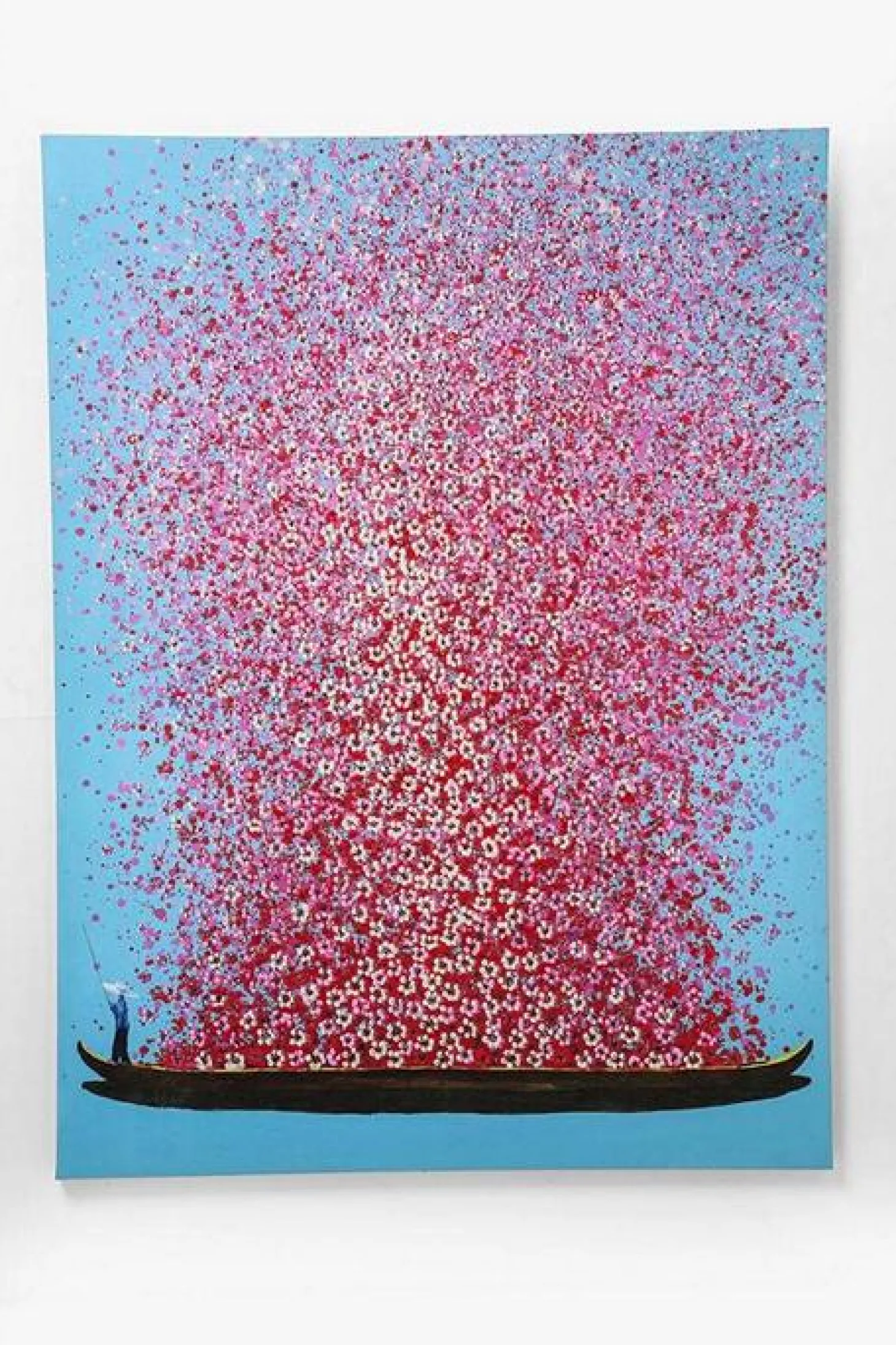 Kare Touched Flower Boat - Bild 160x120 cm rosa blau