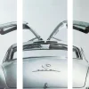 Kare Triptychon Glasbild "Oldtimer Back" (Mercedes 300 SL) - 160x240 cm