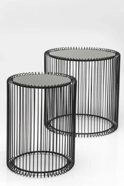 Kare Wire - Beistelltisch Schwarz Ø 27 cm; H 43 cm