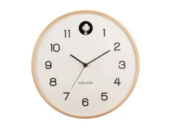 Karlsson Wanduhr - natural Cuckoo weiß