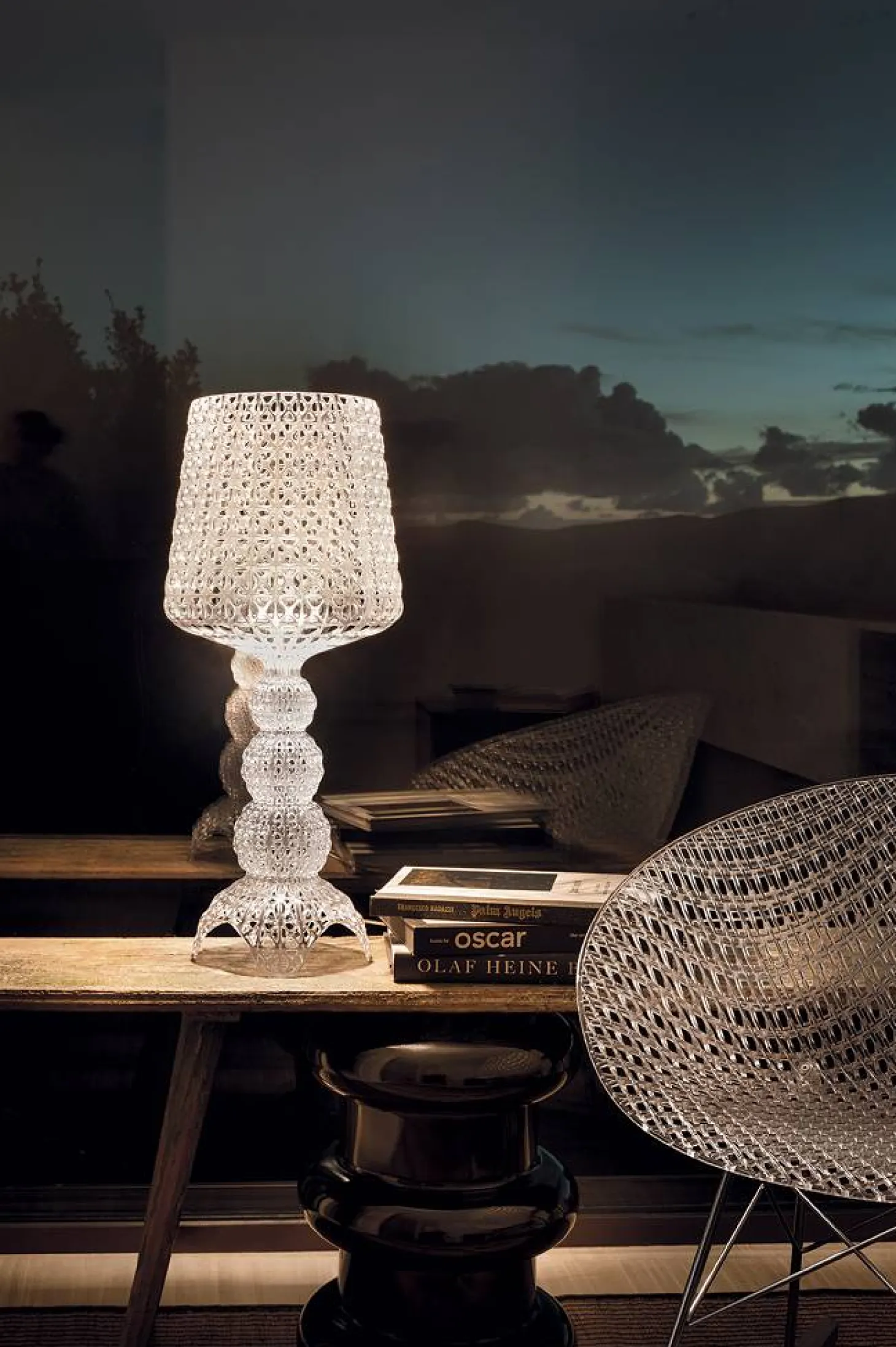 Kartell Lampe Mini Kabuki schwarz