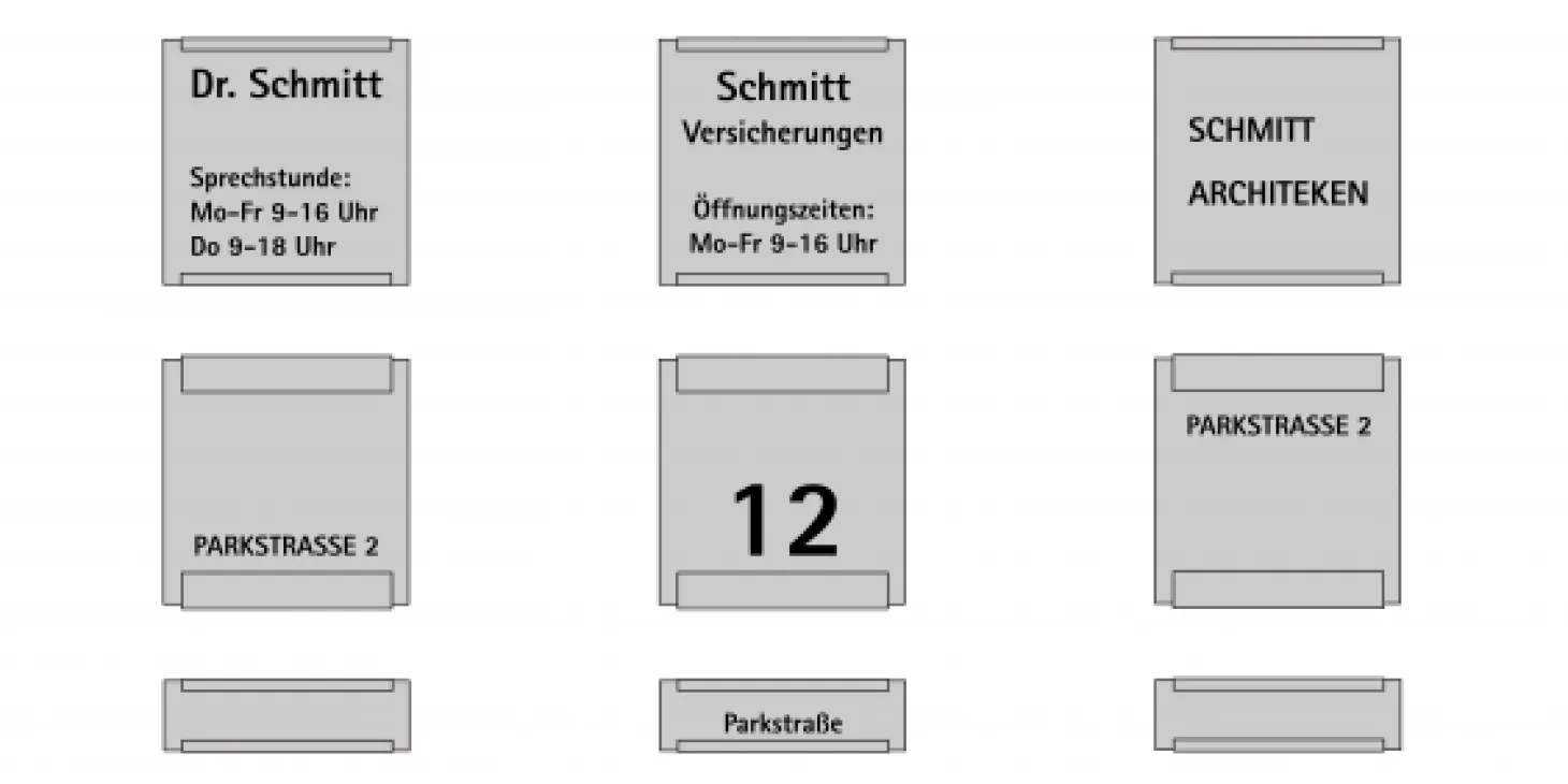 Keilbach Beschilderung für Glasnost Briefkasten Edelstahl Metall