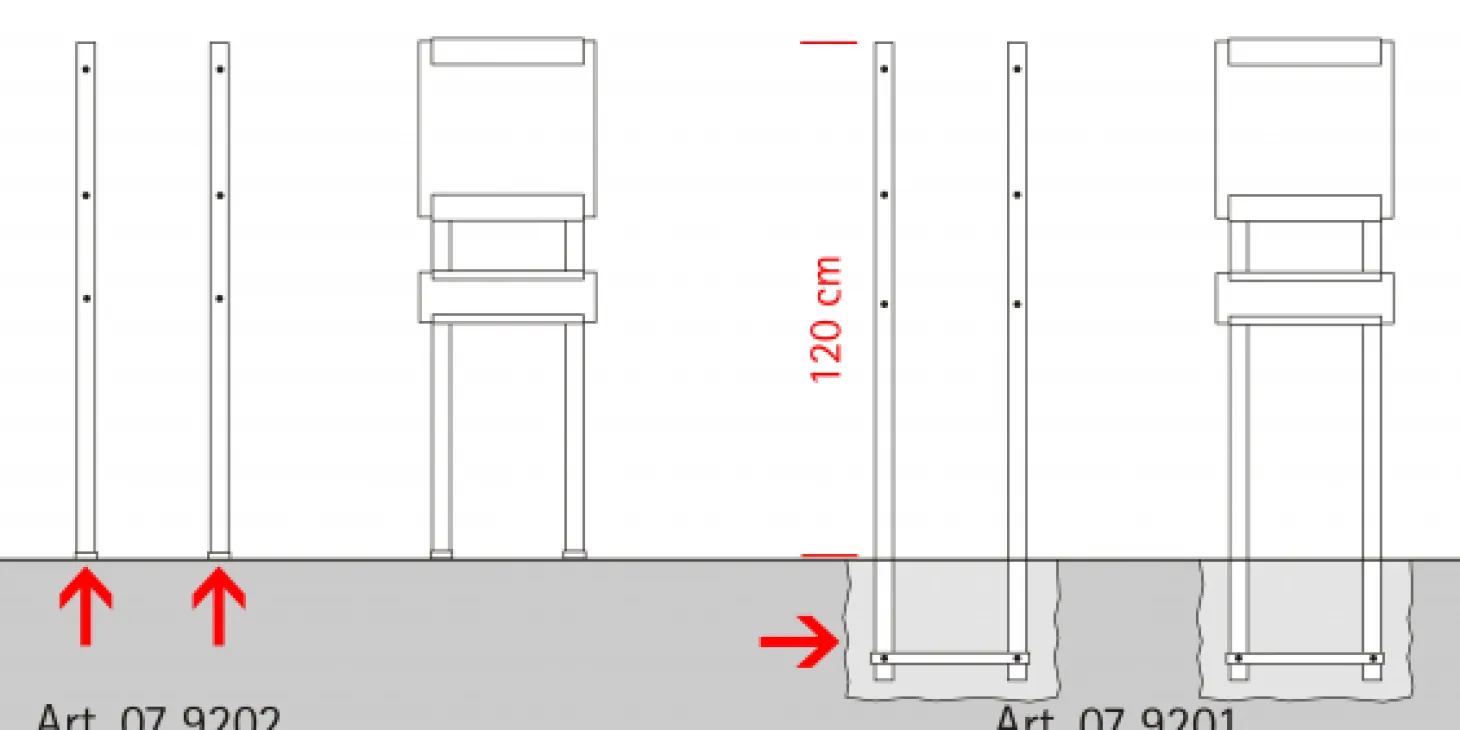 Keilbach Stativ für Glasnost Briefkästen (Einbetonieren)
