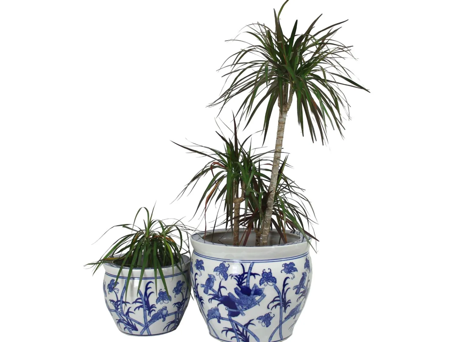 Kersten B.V. Blauer Übertopf mit Muster Ø31 x H24