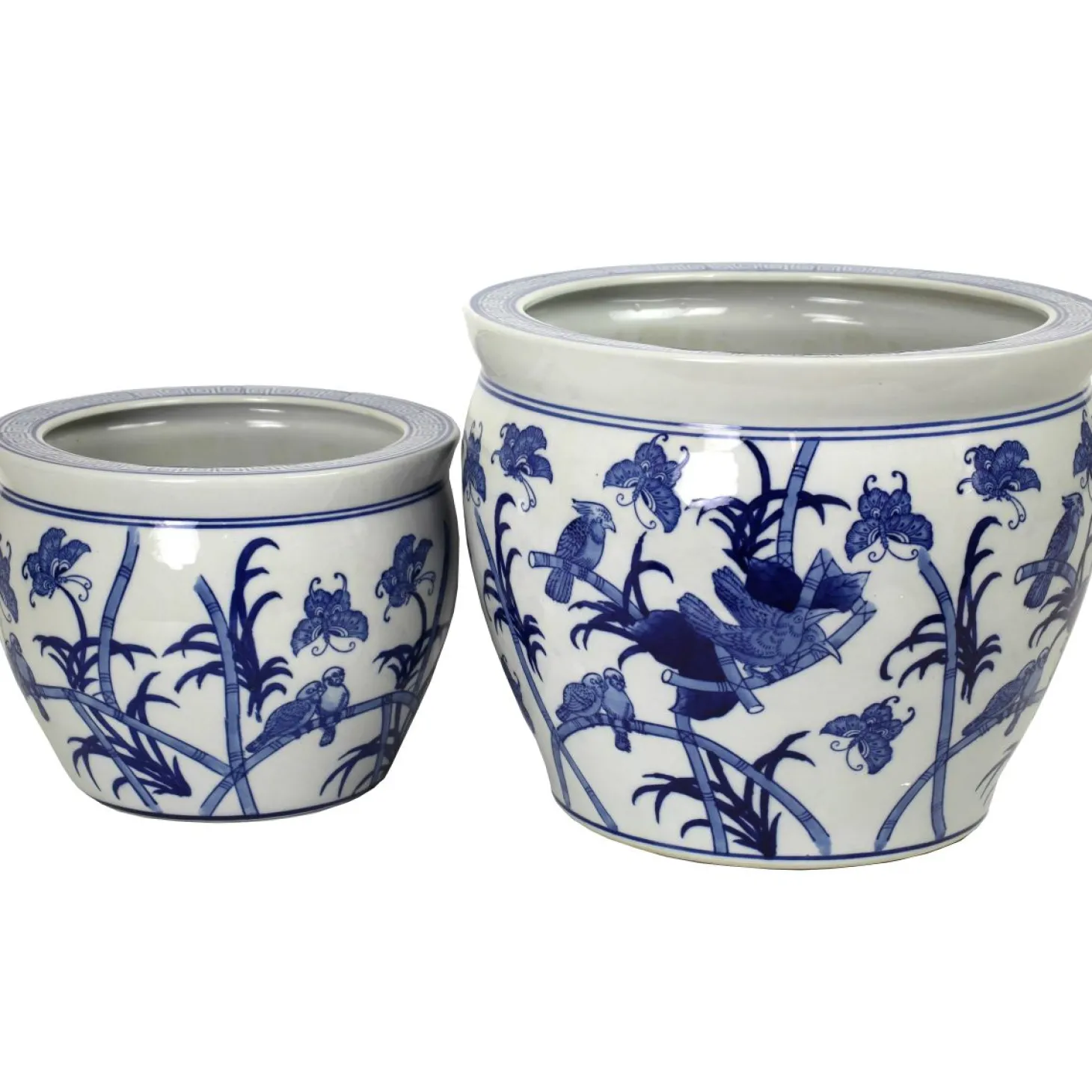 Kersten B.V. Blauer Übertopf mit Muster Ø31 x H24