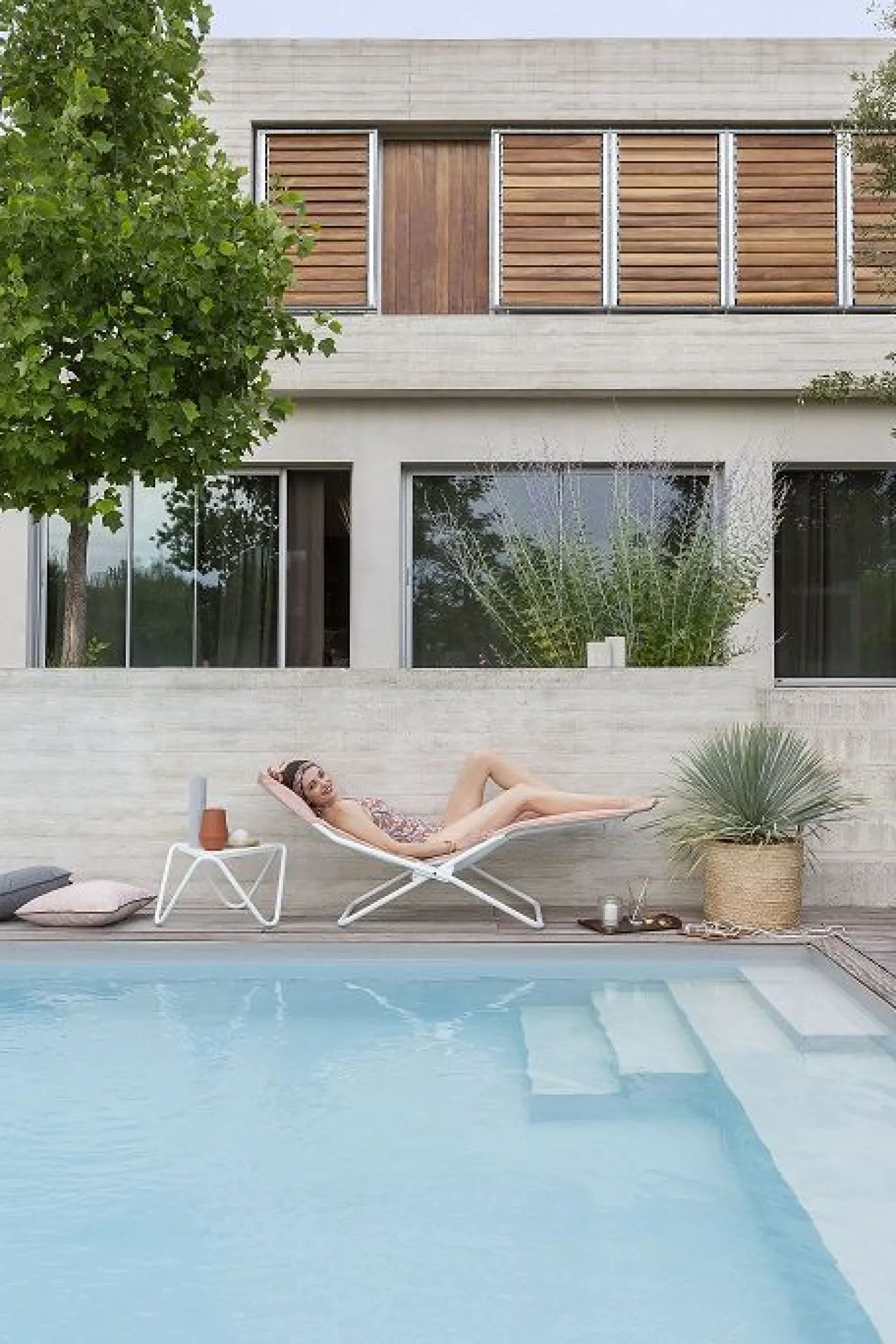 Lafuma Outdoor Lounge-Sessel BAYANNE Latte / Gestell Titane