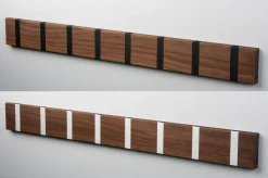 LoCa Knax 8 Gaderobenleiste waagerecht Walnuss (geölt)/ schwarz