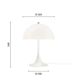 Louis Poulsen Panthella 320 Tischleuchte Opal Weiß