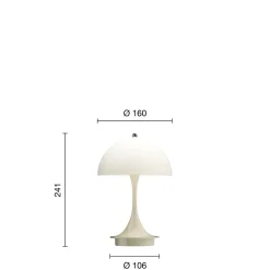 Louis Poulsen Panthella 160 tragbare Tischleuchte Opal Beige