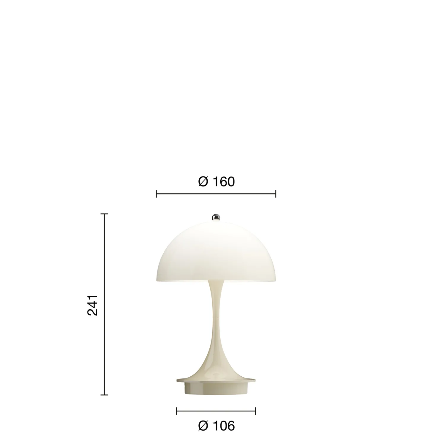 Louis Poulsen Panthella 160 tragbare Tischleuchte Opal Beige