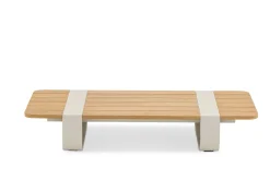 4-M Design Dox flacher Lounge Tisch mit Teak Oberfläche