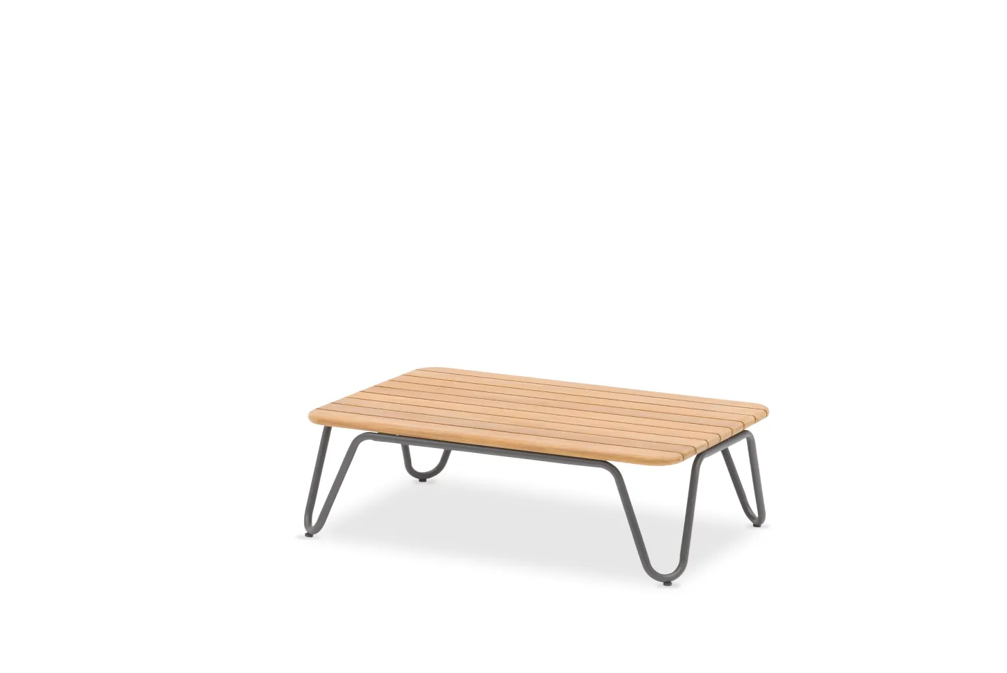 4-M Design RIVA rechteckiger Beistelltisch mit Teakplatte Outdoor