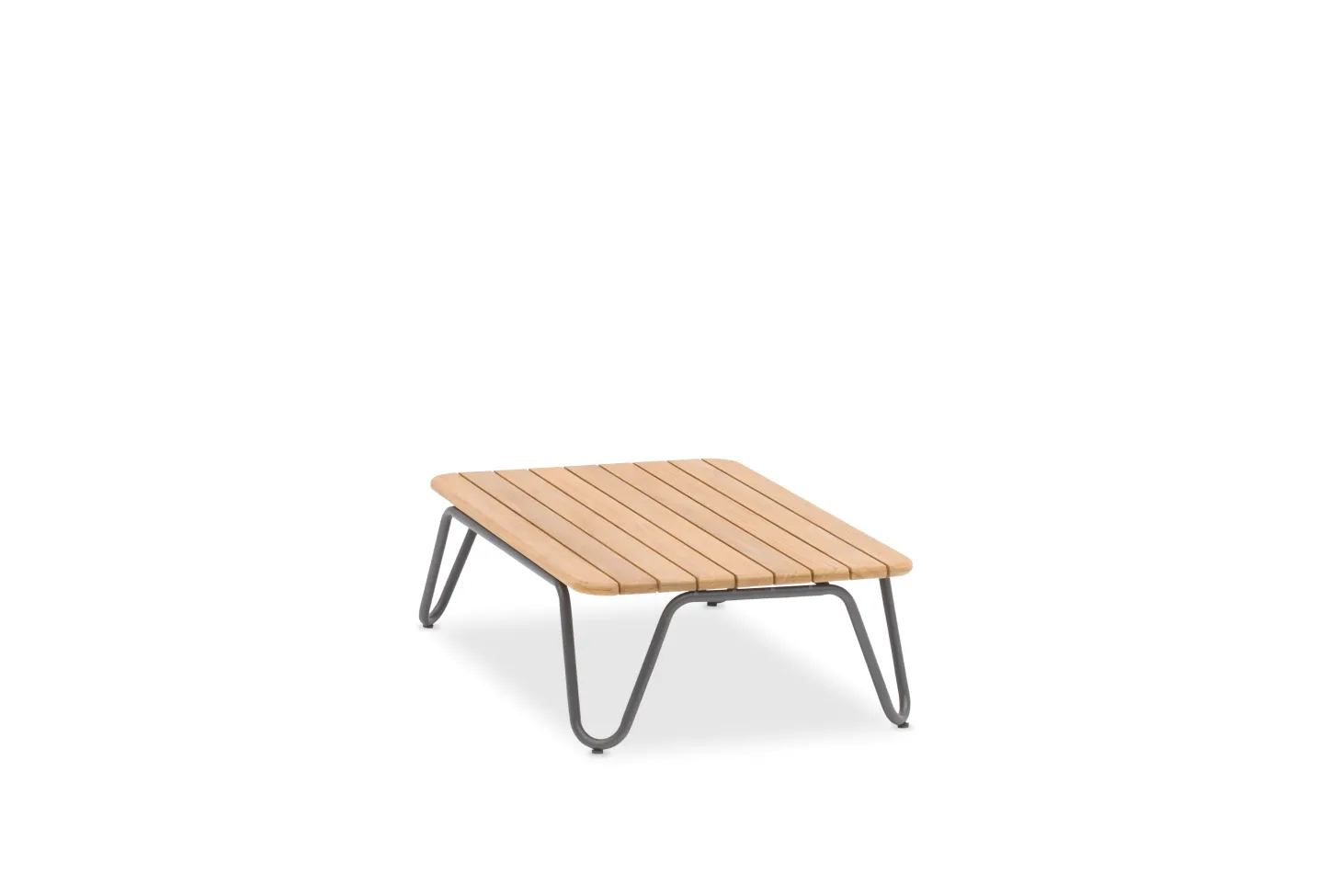 4-M Design RIVA rechteckiger Beistelltisch mit Teakplatte Outdoor