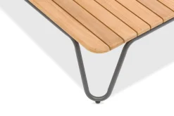 4-M Design RIVA rechteckiger Beistelltisch mit Teakplatte Outdoor