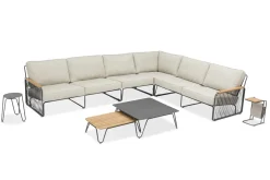 4-M Design RIVA rechteckiger Beistelltisch mit Teakplatte Outdoor