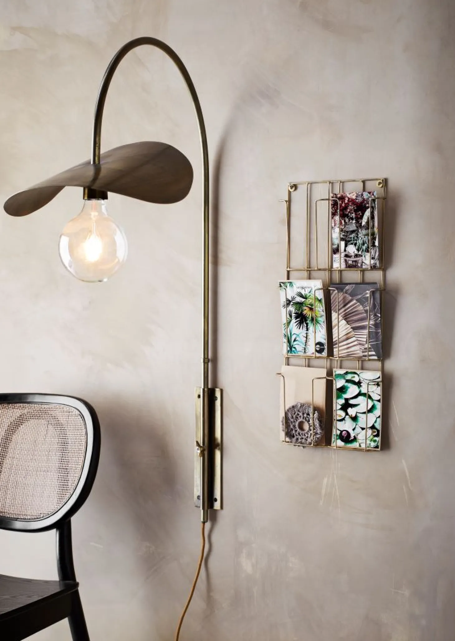 MADAM STOLTZ Goldener Kartenhalter aus Eisen