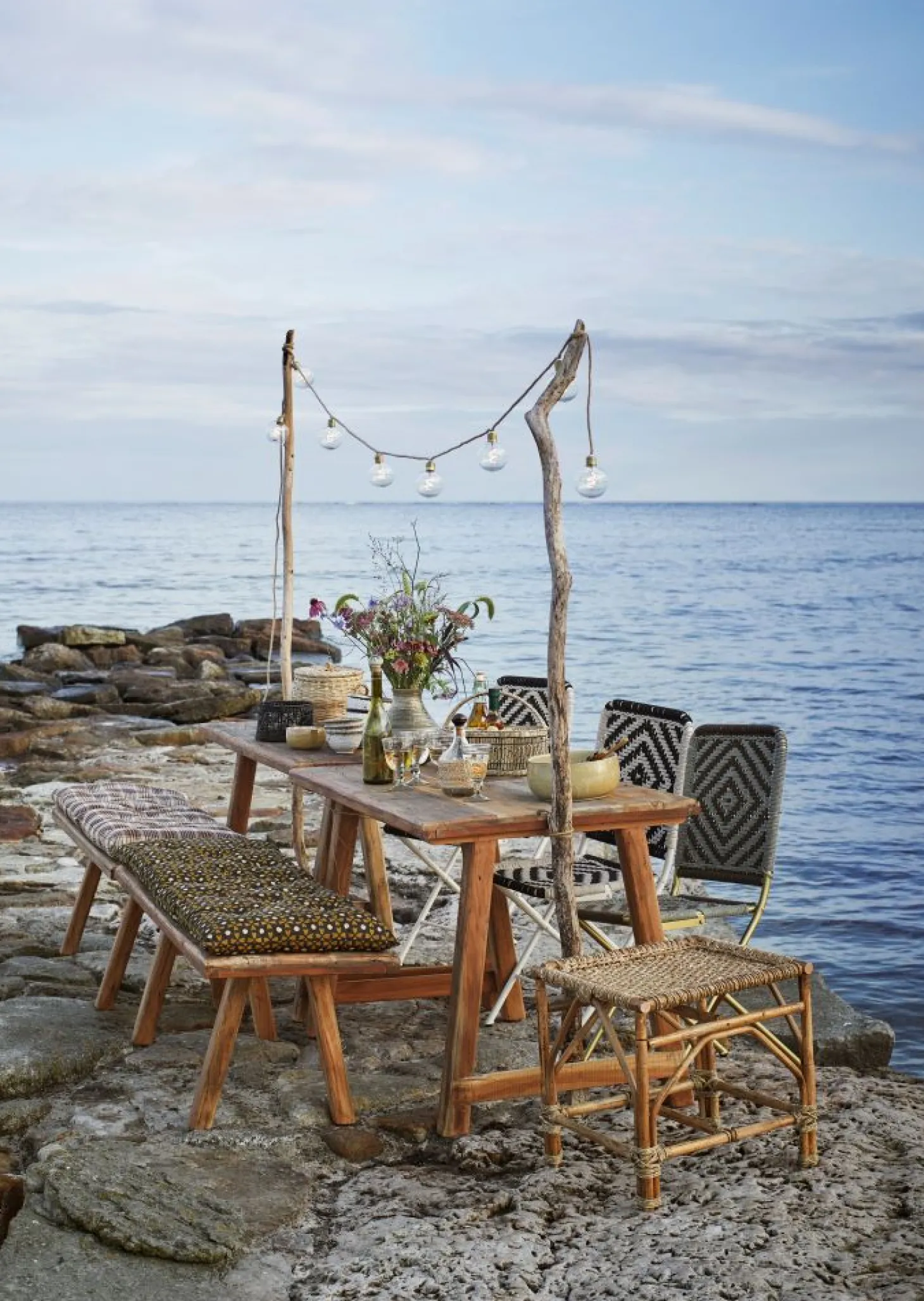 MADAM STOLTZ Holzbank recycelt 125x45x46 cm