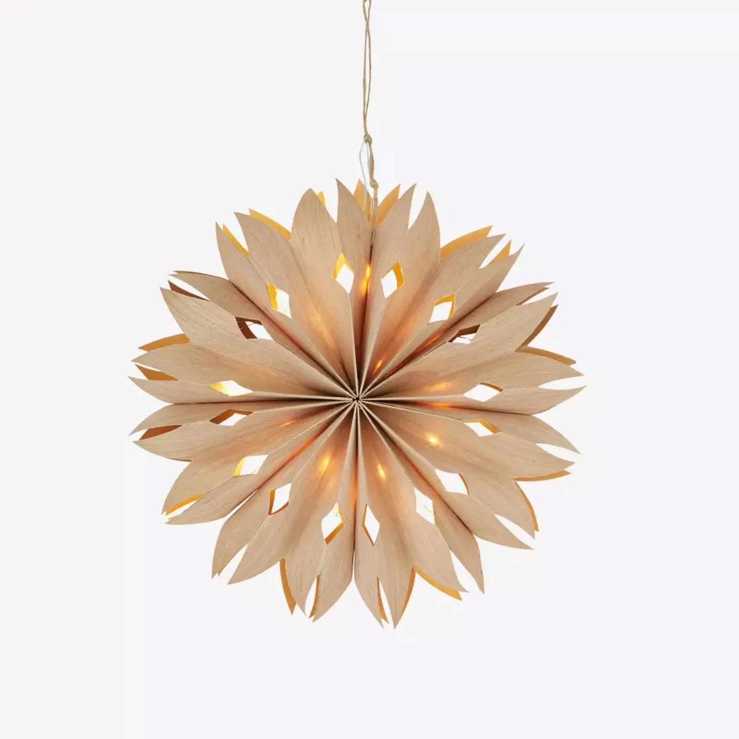 MADAM STOLTZ Papierstern mit LED Beleuchtung naturfarben Ø 30 cm