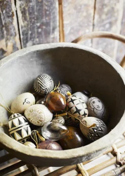 MADAM STOLTZ Pappmasche Eier weiß