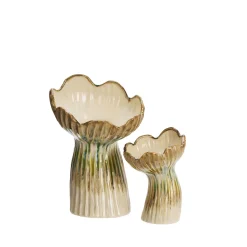 MADAM STOLTZ Vase aus Steingut - skulpturale Eleganz 14x20,5 cm