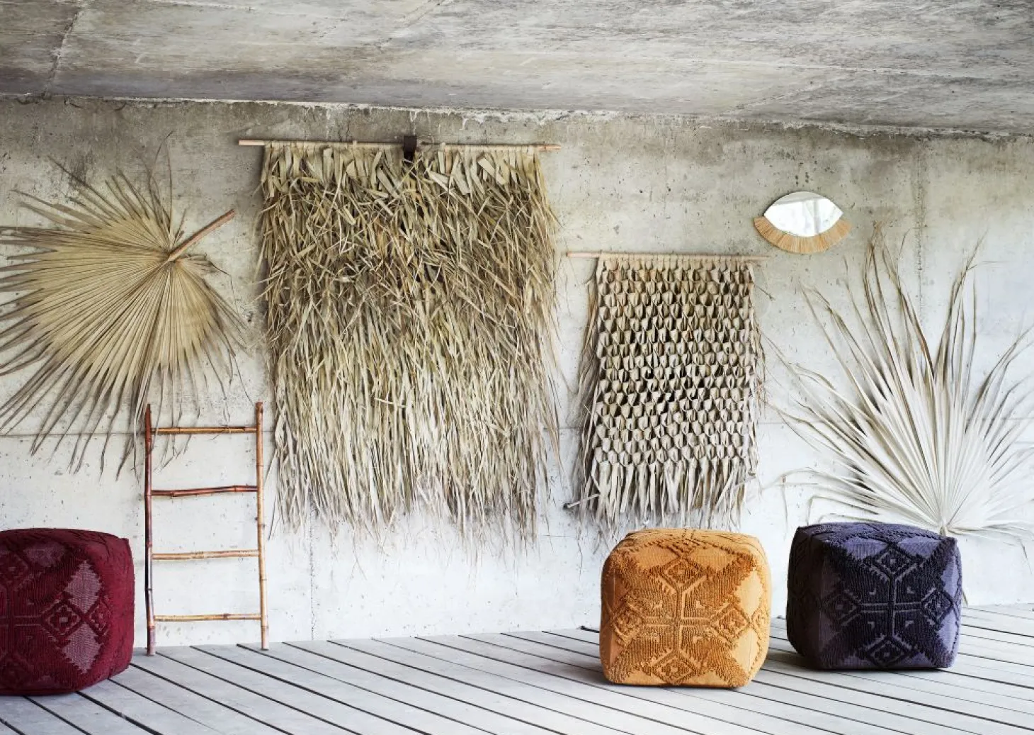 MADAM STOLTZ Wanddeko aus Palmenblätter