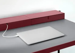 Müller Möbelfabrikation PS 20 Sekretär/Schminktisch Beigegrau (RAL 7006) Linoleum Schwarz