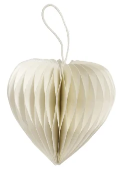 Nordal Fluffy - Papieranhänger Herz off white 9 cm