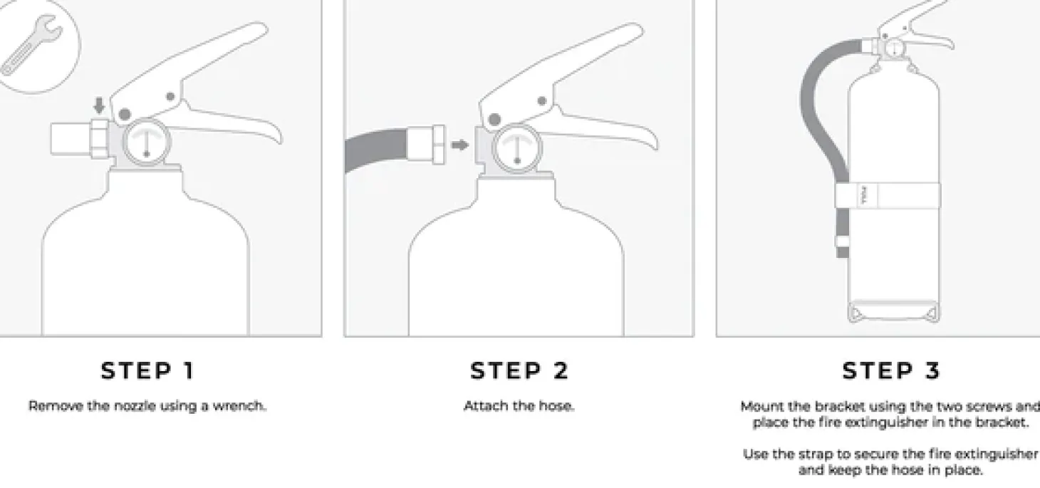 Nordic Flame Fahrzeug-Kit - Schwarz für 2 kg Feuerlöscher