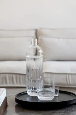 Novoform Elevate Holztablett mit Füßchen Ø 20 cm, Höhe 6,5 cm schwarz