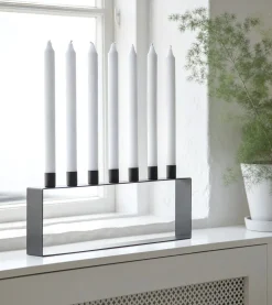 Novoform Frame Kerzenhalter schwarz - skandinavischer Stil 6,7 x 9,7 cm