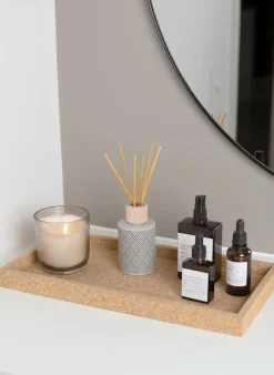 Novoform Korktablett - vielseitige Ablage 20 x 40 x 3 cm geräuchert