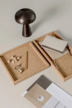 Novoform Korktablett - vielseitige Ablage 20 x 40 x 3 cm geräuchert