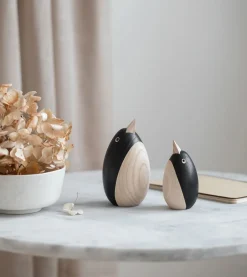 Novoform Pinguin Dekotier aus Eschenholz 4,7 x 8,5 cm