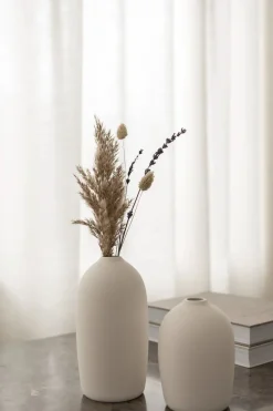 Novoform Raw zylindrische Keramikvase mit kleiner Öffnung 14,5 cm grau