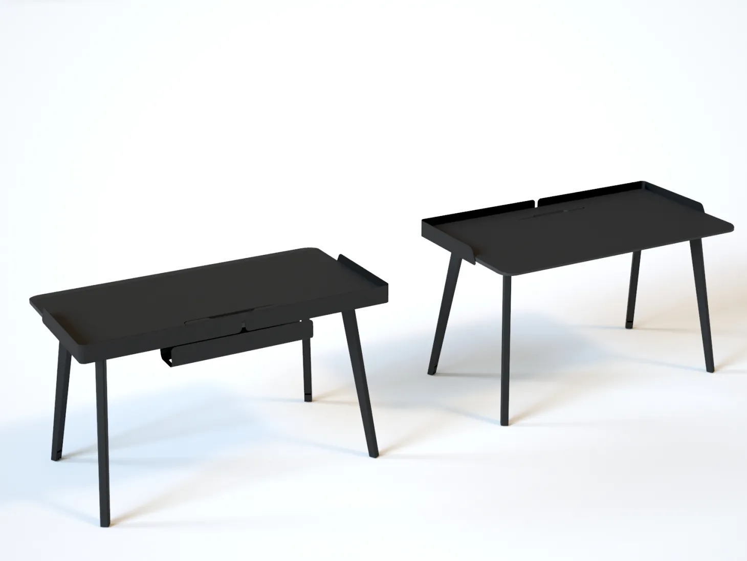 nurus Schreibtisch/Sekretär Renee Platte: Schwarz, Gestell: Schwarz, ohne Öko-Leder