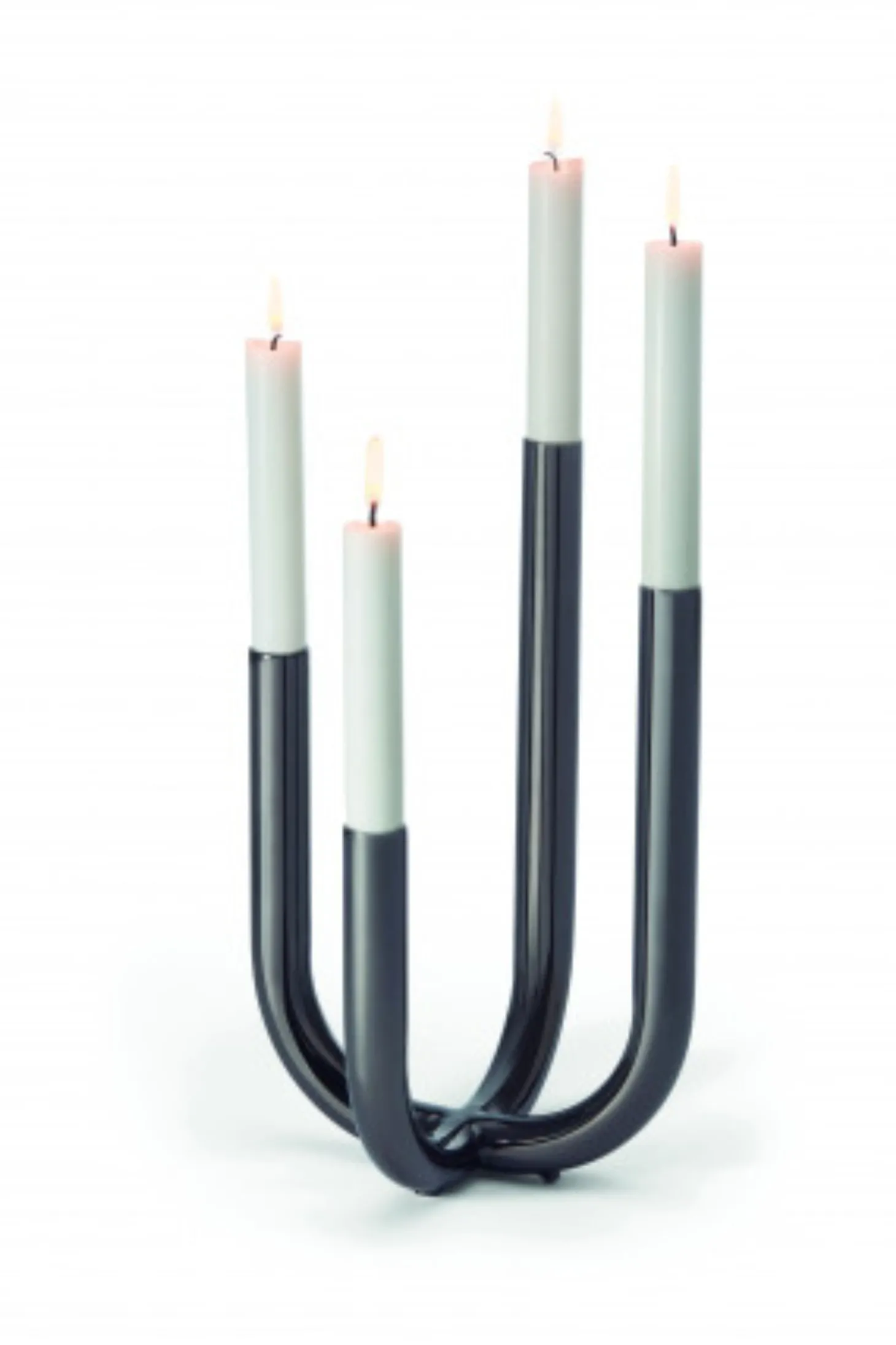 Philippi Festive moderner Stabkerzenhalter schwarz verchromt