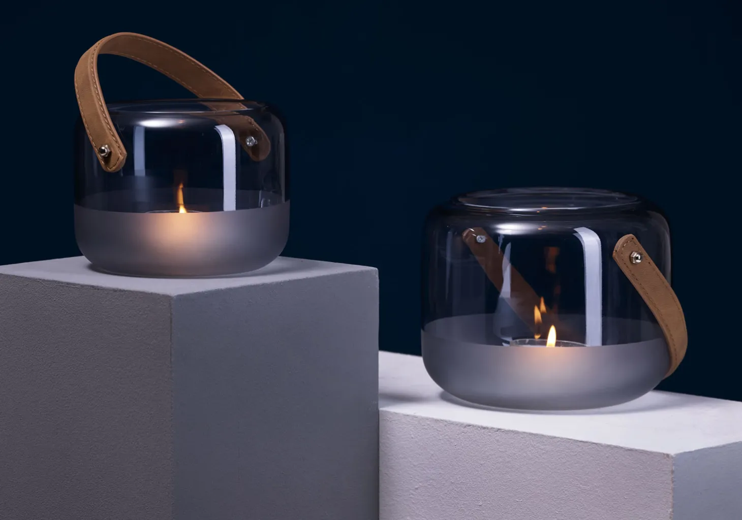 Philippi Marlon Windlicht mit Ledergriff Ø 15 cm