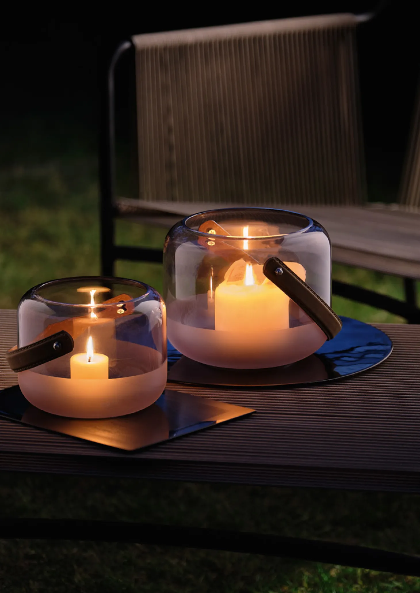 Philippi Marlon Windlicht mit Ledergriff Ø 15 cm