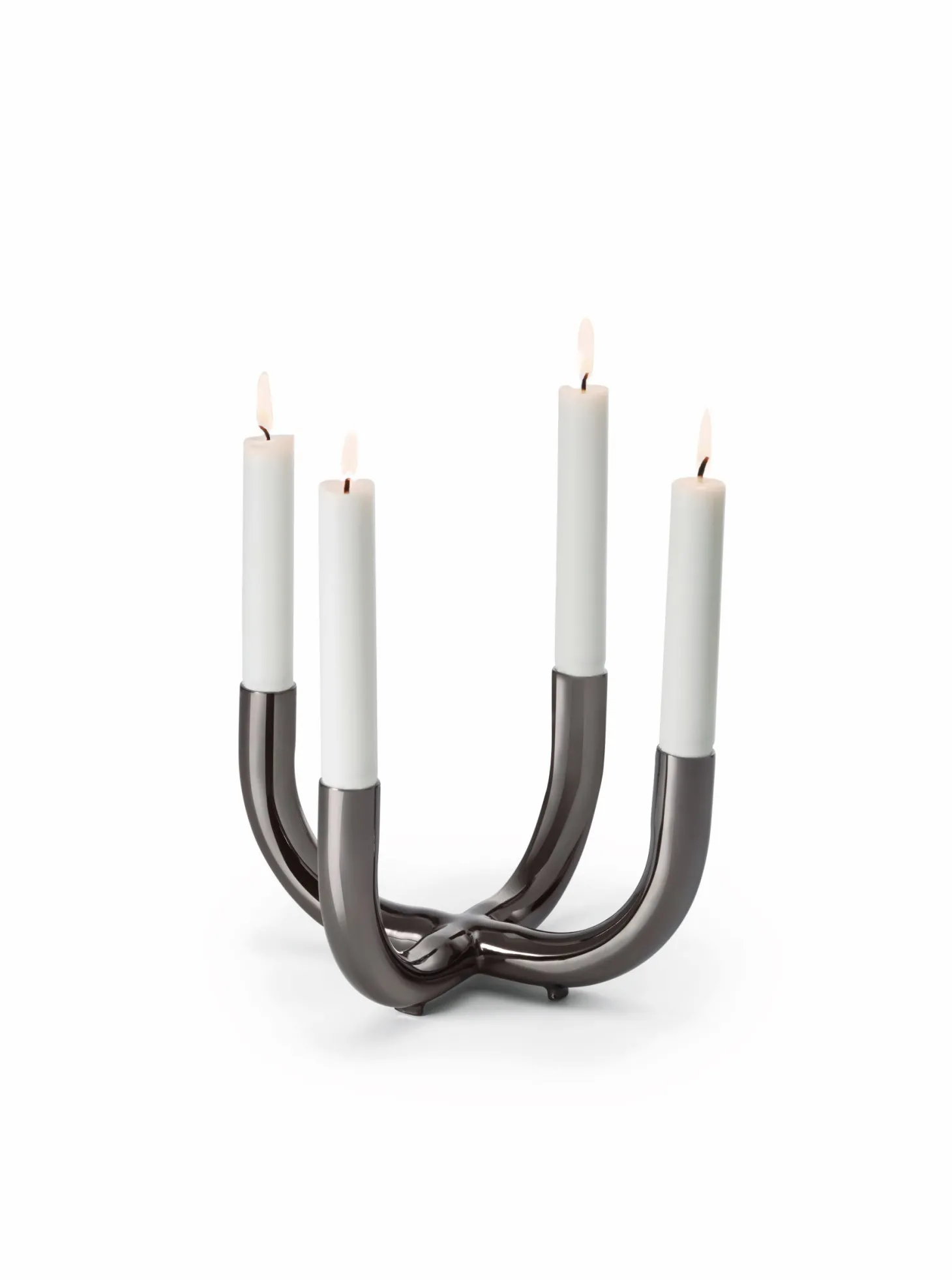Philippi Salone Stabkerzenleuchter mit dunkler Titan-Beschichtung