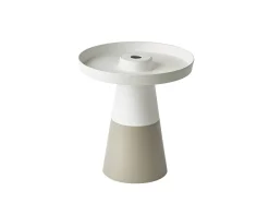 pieperconcept Capata Beistelltisch Tablett weiß, Fuß weiß/sand