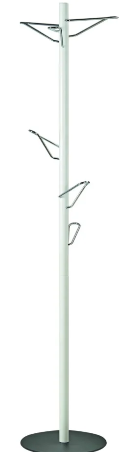 pieperconcept Standgarderobe FAIDO Metall verchromt, Holz weiß