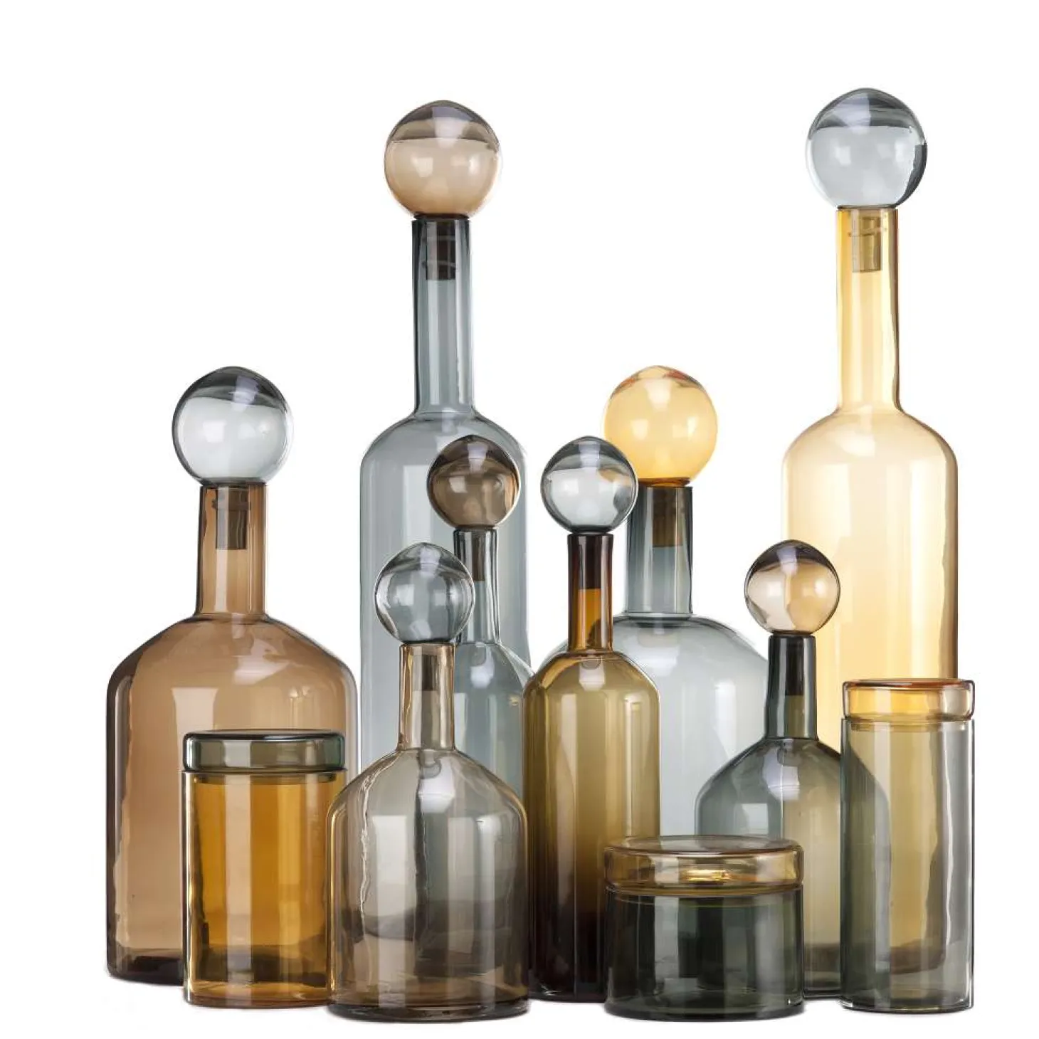 Pols Potten Flaschenvase Bubble chic mix braun Ø18, H 33 cm