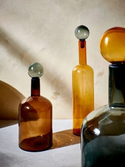 Pols Potten Flaschenvase Bubble chic mix braun Ø18, H 33 cm