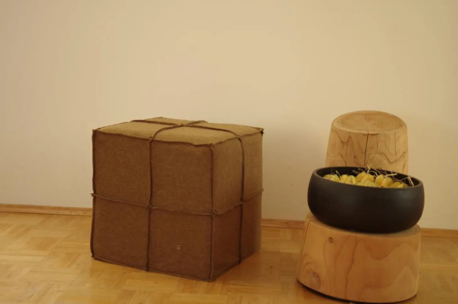 Radloff Filzhocker Cube hellbraun meliert