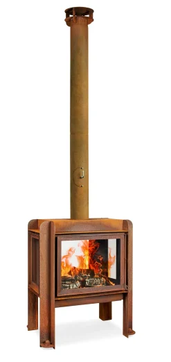 RB73 Terrassenkamin Fennek Fuchs 80 mit 4 Seiten Glas