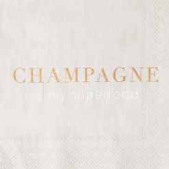 Räder Cocktailserviette 25x25 Champagne is my superfood