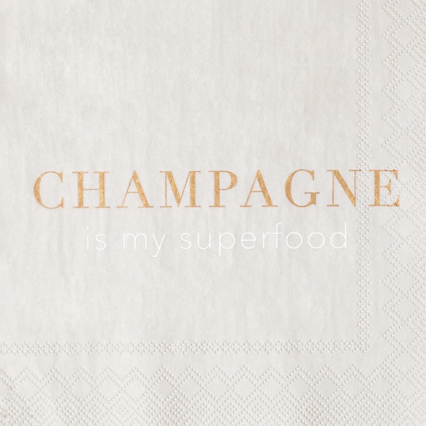 Räder Cocktailserviette 25x25 Champagne is my superfood