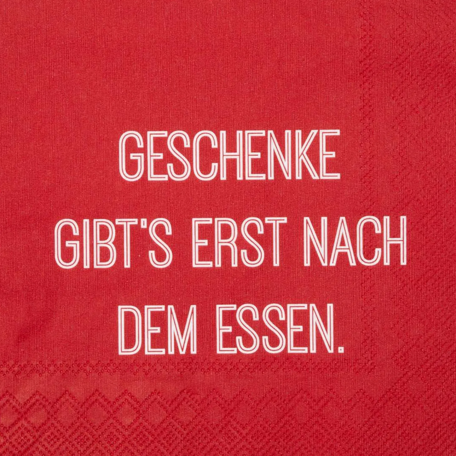 Räder Serviette - Geschenke gibts erst nach dem Essen 33 x 33 cm