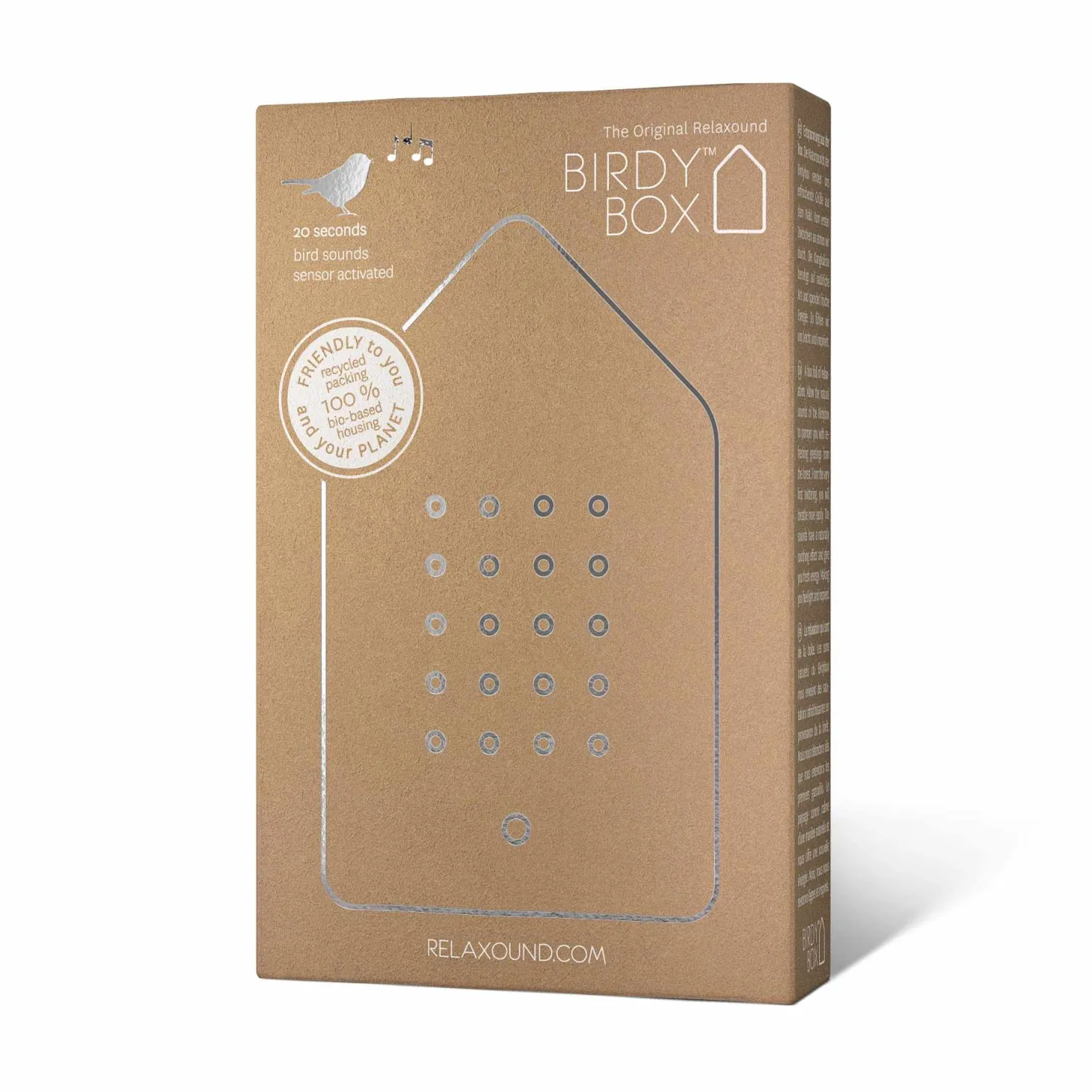 Relaxound Birdy Box Edelstahl Silber
