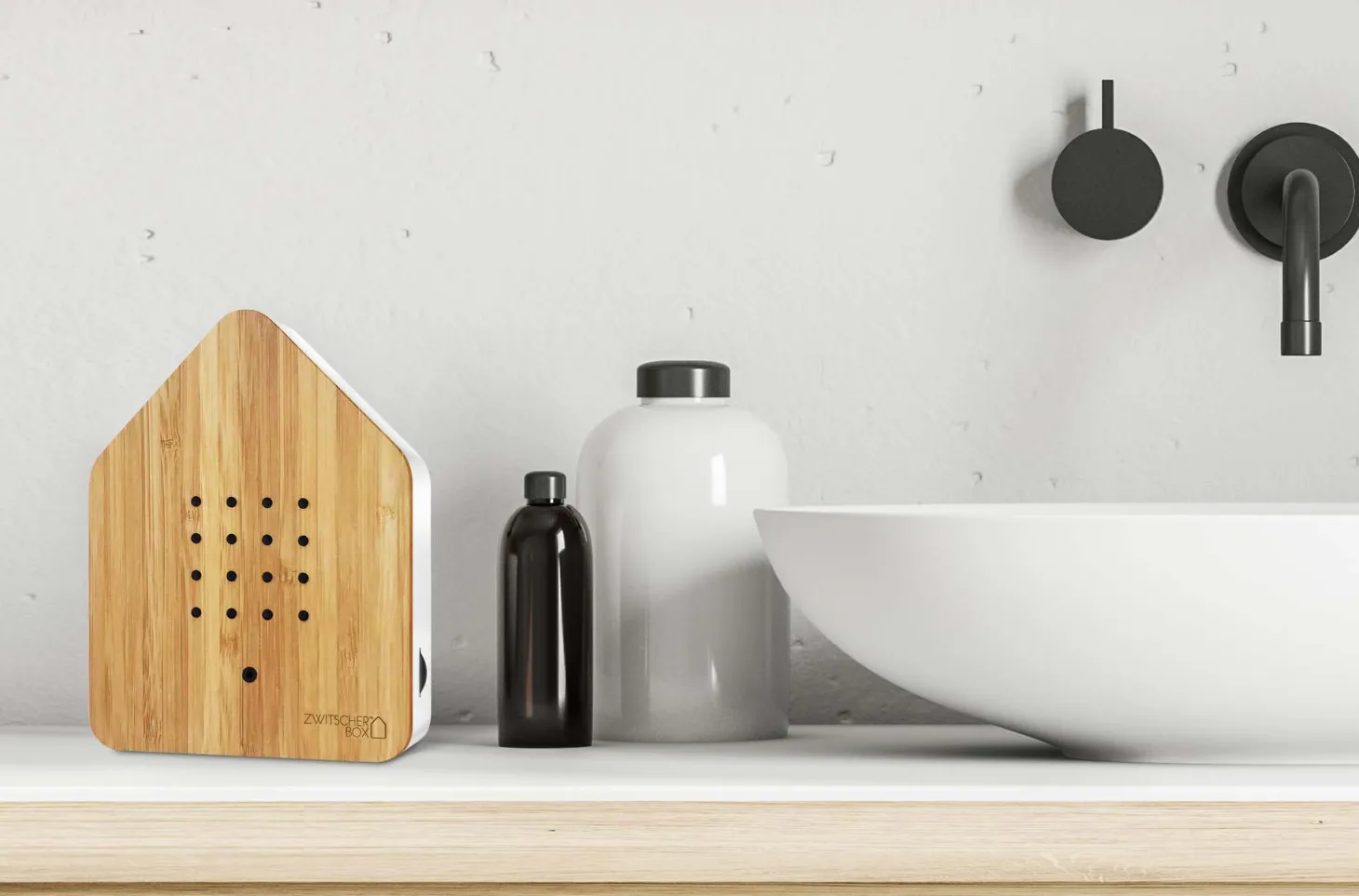 Relaxound Zwitscherbox Holz Kirschholz/Weiß